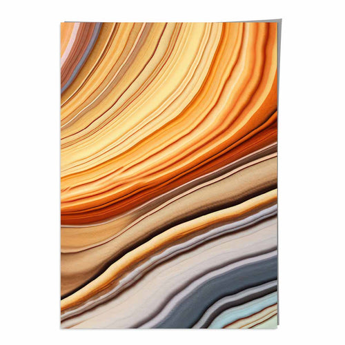 Abstract Fluid Art Print Blue and Orange No. 4 | Bowlift