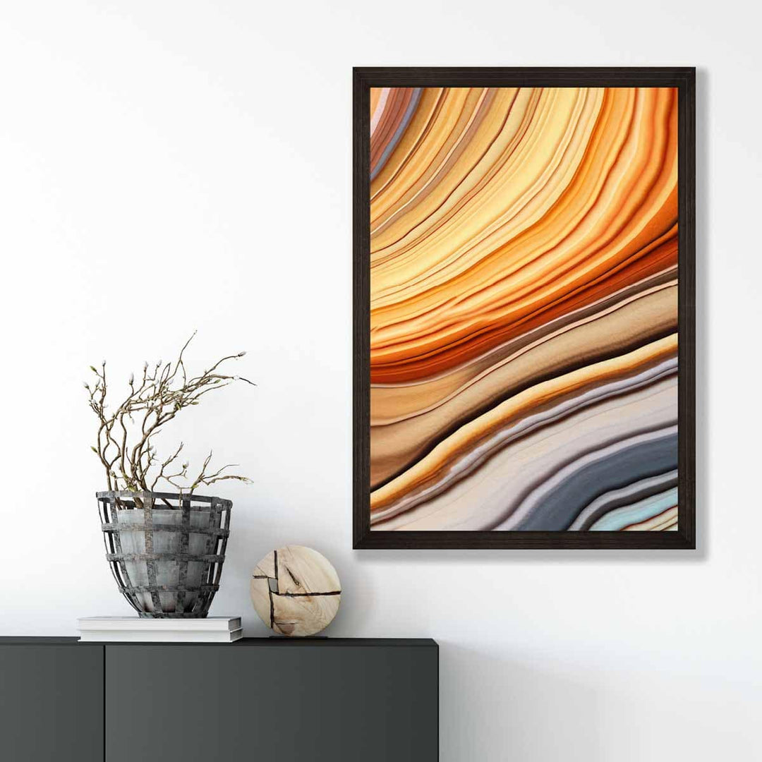 Abstract Fluid Art Print Blue and Orange No. 4 | Bowlift