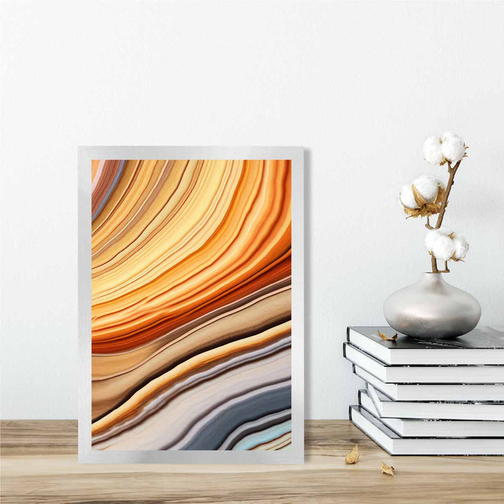 Abstract Fluid Art Print Blue and Orange No. 4 | Bowlift