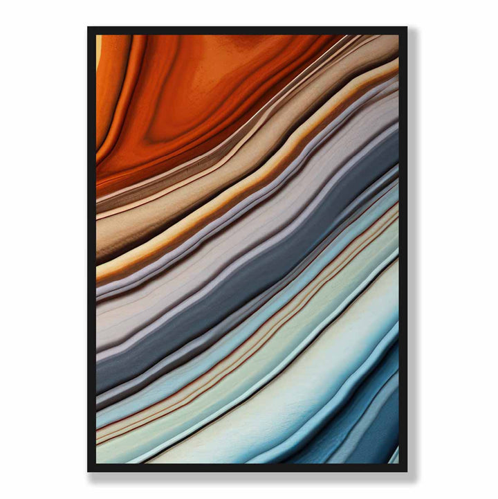 Abstract Liquid Art Print Blue and Orange No. 5 | Bowlift