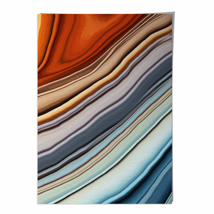 Abstract Liquid Art Print Blue and Orange No. 5 | Bowlift