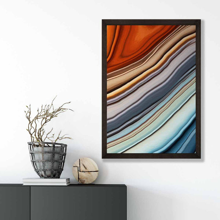 Abstract Liquid Art Print Blue and Orange No. 5 | Bowlift