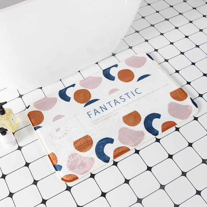 Contemporary Striped Bathroom Mat Bowlift