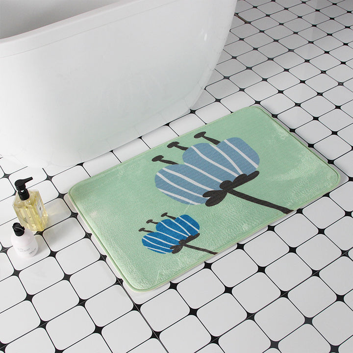 Contemporary Striped Bathroom Mat Bowlift