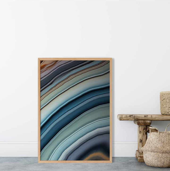 Abstract Fluid Art Print Blue and Orange No. 6 | Bowlift