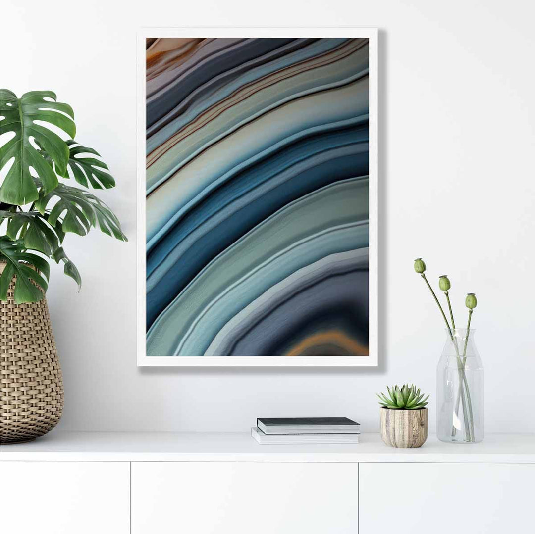 Abstract Fluid Art Print Blue and Orange No. 6 | Bowlift