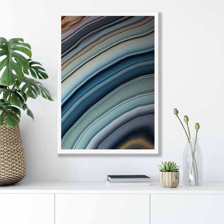 Abstract Fluid Art Print Blue and Orange No. 6 | Bowlift