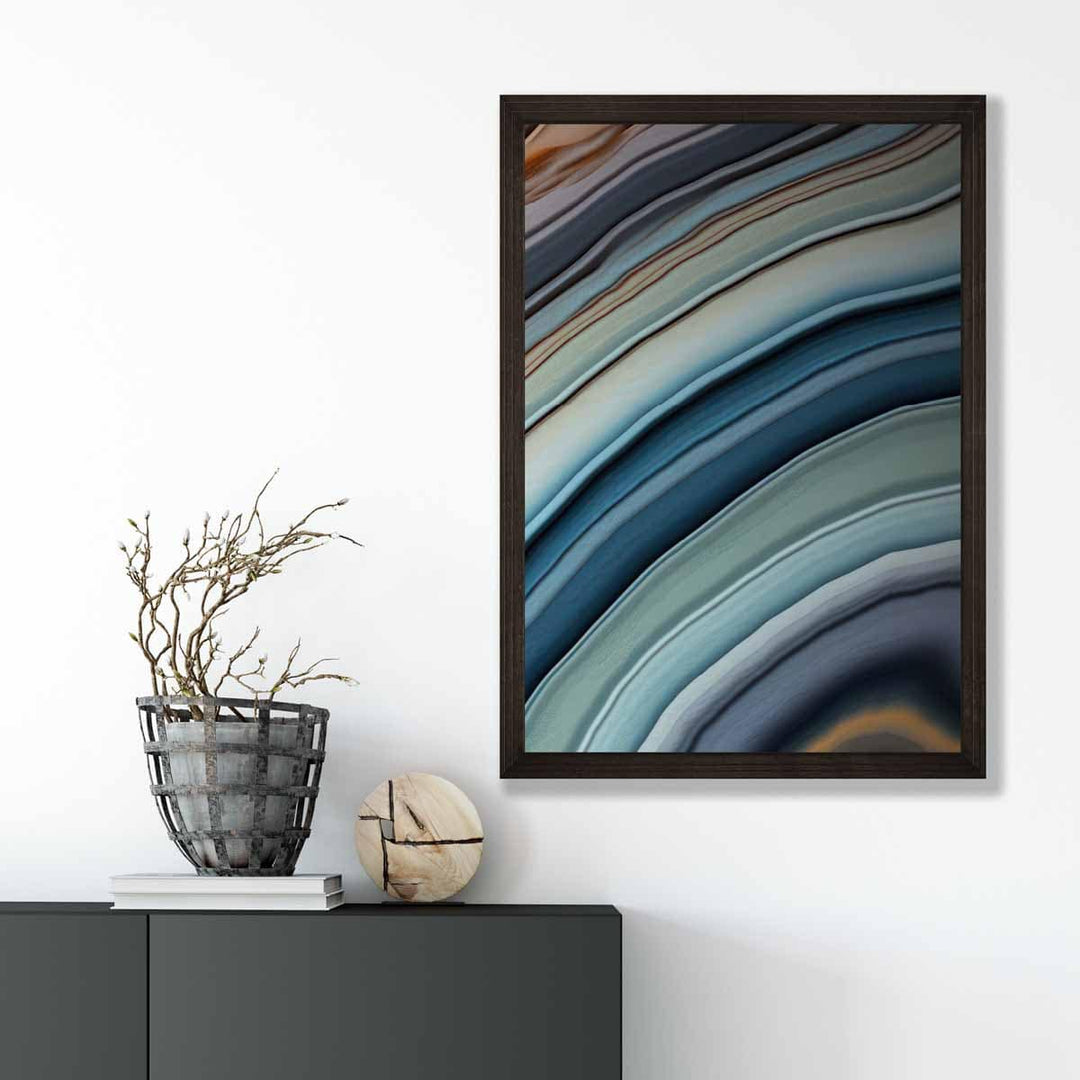 Abstract Fluid Art Print Blue and Orange No. 6 | Bowlift