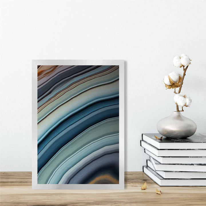 Abstract Fluid Art Print Blue and Orange No. 6 | Bowlift