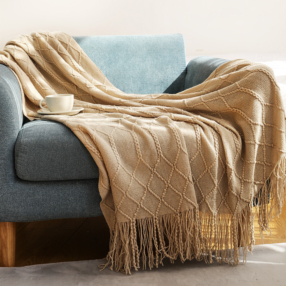 Ladies stylish throw blanket with textured design Bowlift
