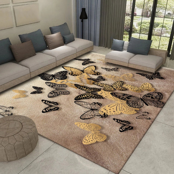 BowLift | Western Plant Print Rug Multi-Color Polyester Area Rug Pet Friendly Stain Resistant Indoor Rug for Hall