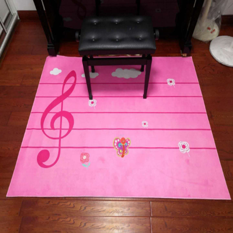 BowLift | Multicolor bedroom rug funky music printed area rug polyester non-slip backing pet-friendly rug