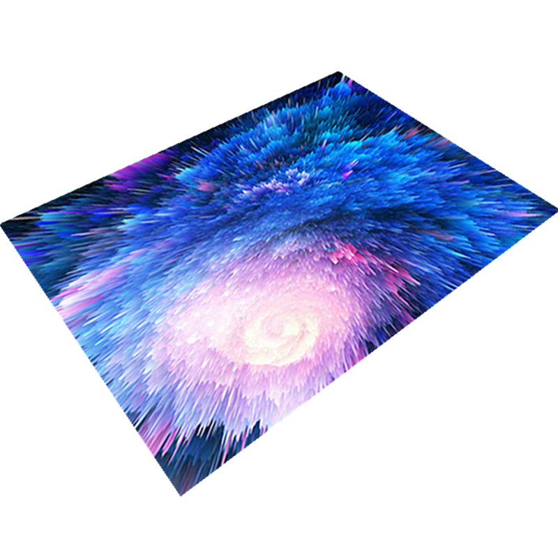 BowLift | Natural Living Room Rug Multicolored Space Print Rug Polypropylene Non-Slip Washable Area Rug
