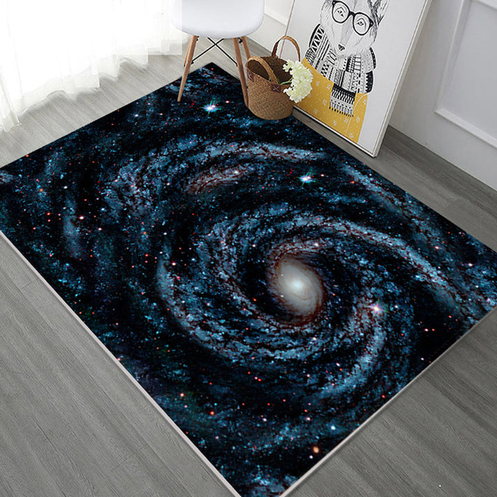 BowLift | Natural Living Room Rug Multicolored Space Print Rug Polypropylene Non-Slip Washable Area Rug