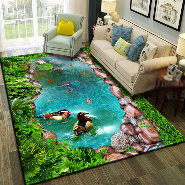 BowLift | Relaxing Living Room Multicolored Animal Pattern Carpet Synthetic Pet Friendly Washable Carpet