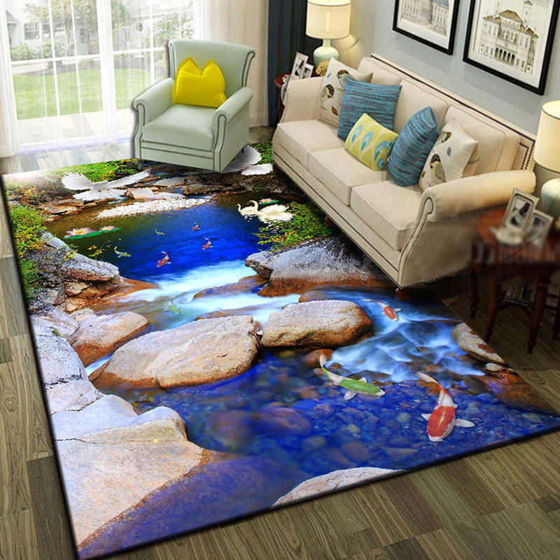 BowLift | Relaxing Living Room Multicolored Animal Pattern Carpet Synthetic Pet Friendly Washable Carpet