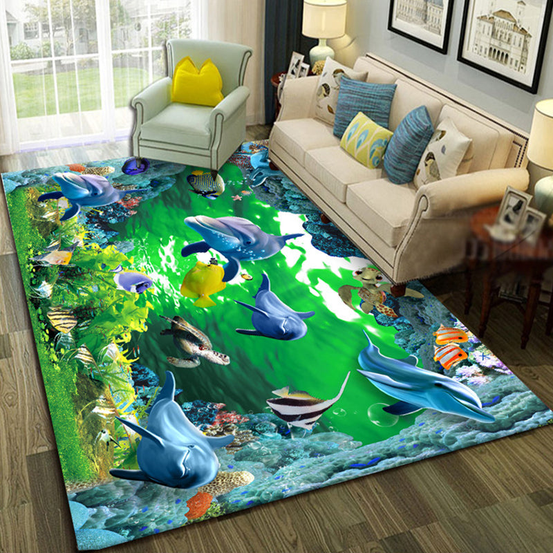 BowLift | Relaxing Living Room Multicolored Animal Pattern Carpet Synthetic Pet Friendly Washable Carpet