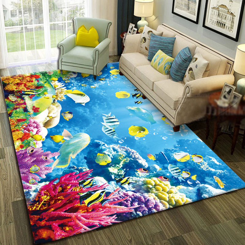BowLift | Relaxing Living Room Multicolored Animal Pattern Carpet Synthetic Pet Friendly Washable Carpet