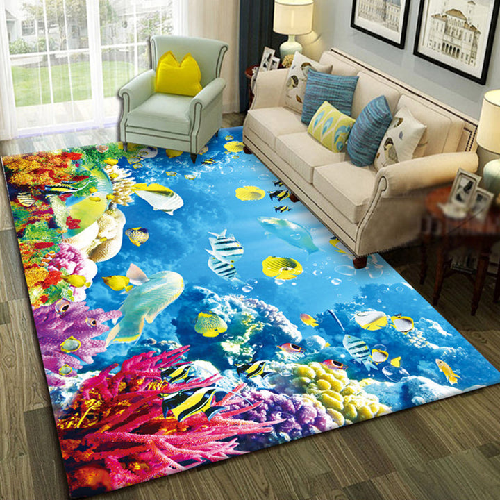 BowLift | Relaxing Living Room Multicolored Animal Pattern Carpet Synthetic Pet Friendly Washable Carpet