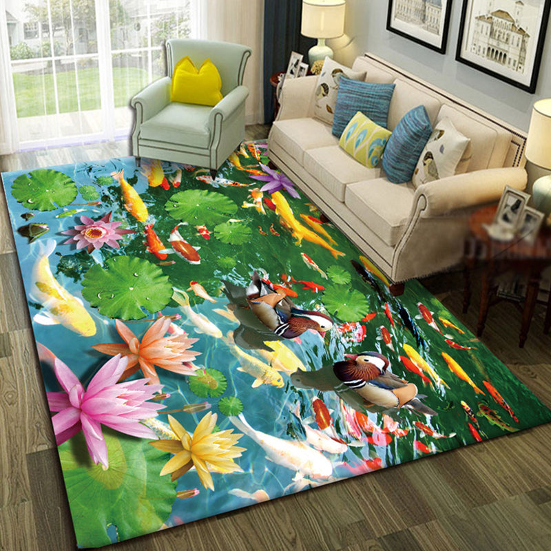 BowLift | Relaxing Living Room Multicolored Animal Pattern Carpet Synthetic Pet Friendly Washable Carpet