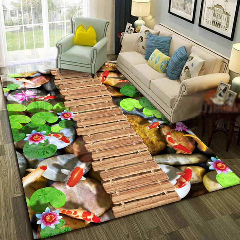 BowLift | Relaxing Living Room Multicolored Animal Pattern Carpet Synthetic Pet Friendly Washable Carpet