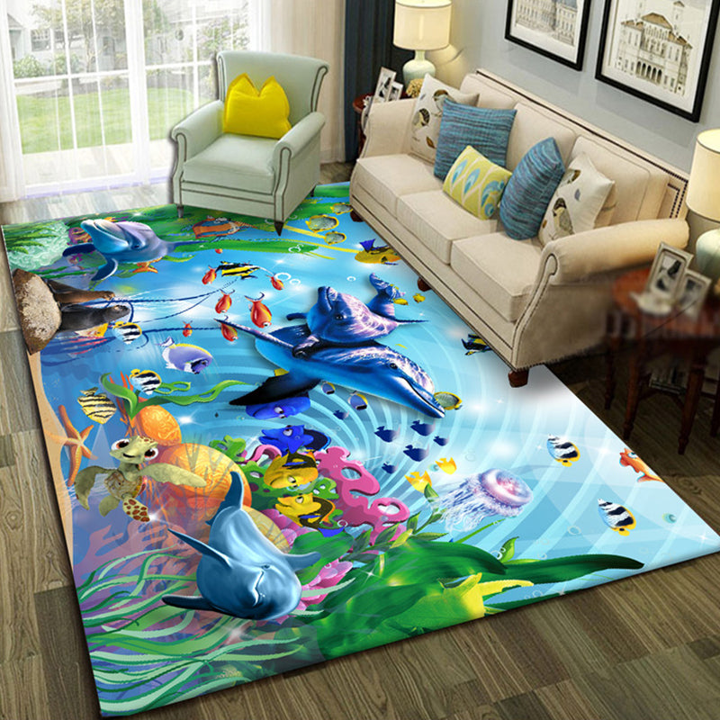BowLift | Relaxing Living Room Multicolored Animal Pattern Carpet Synthetic Pet Friendly Washable Carpet