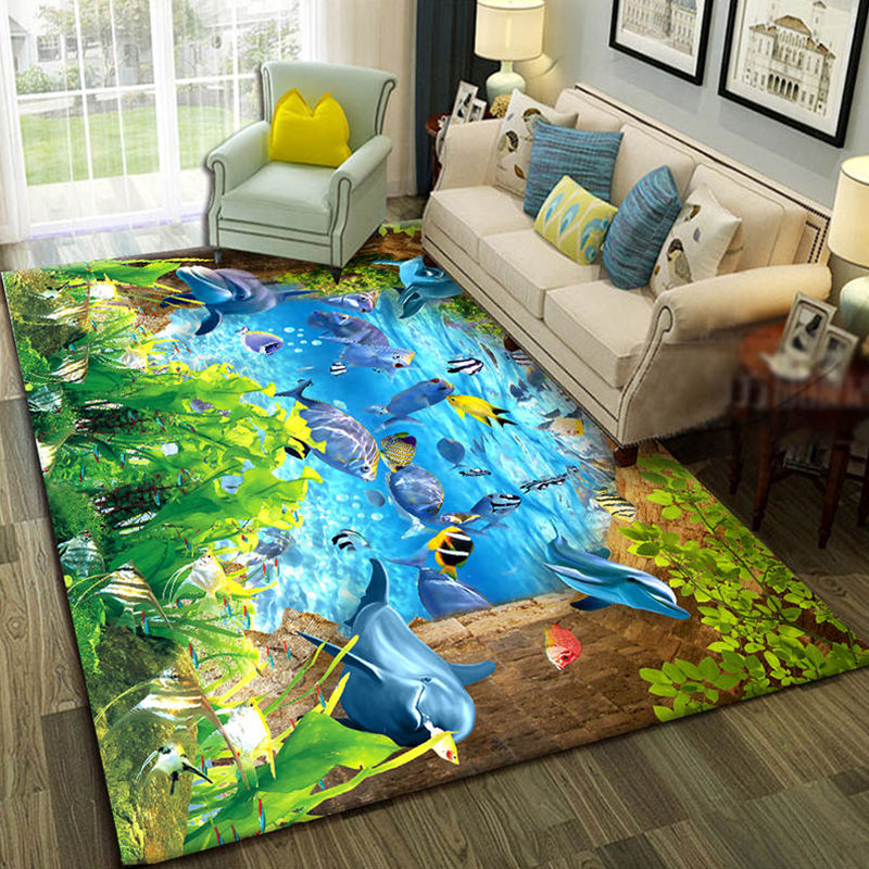 BowLift | Relaxing Living Room Multicolored Animal Pattern Carpet Synthetic Pet Friendly Washable Carpet