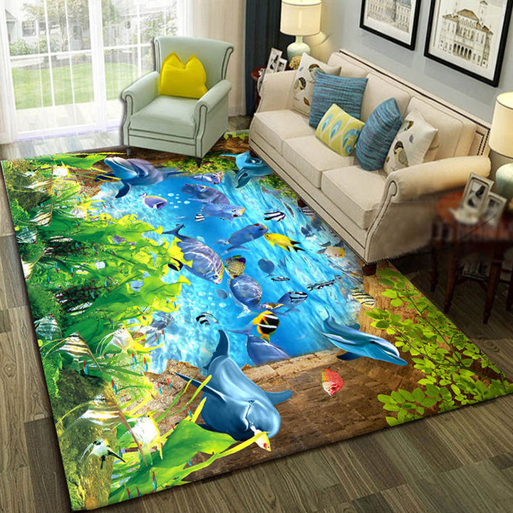 BowLift | Relaxing Living Room Multicolored Animal Pattern Carpet Synthetic Pet Friendly Washable Carpet
