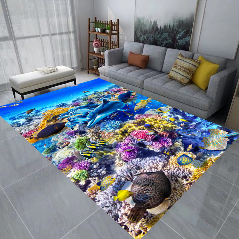 BowLift | Colorful decorative rug Nordic 3D animal print area rug polyester pet-friendly easy care rug