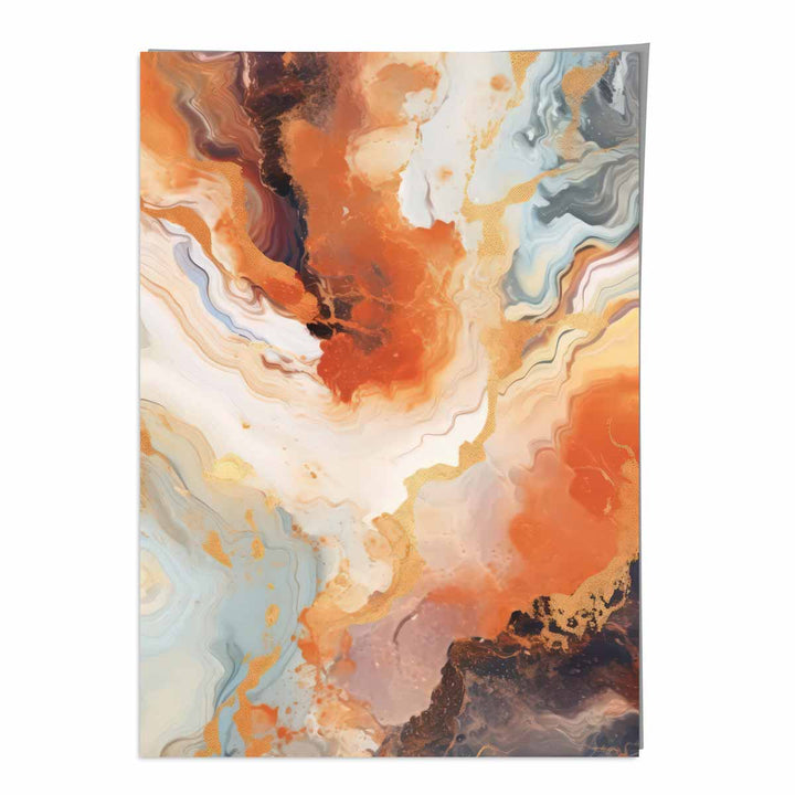 Abstract Painting Liquid Art Print Orange Gray and Gold No. 1 | Bowlift