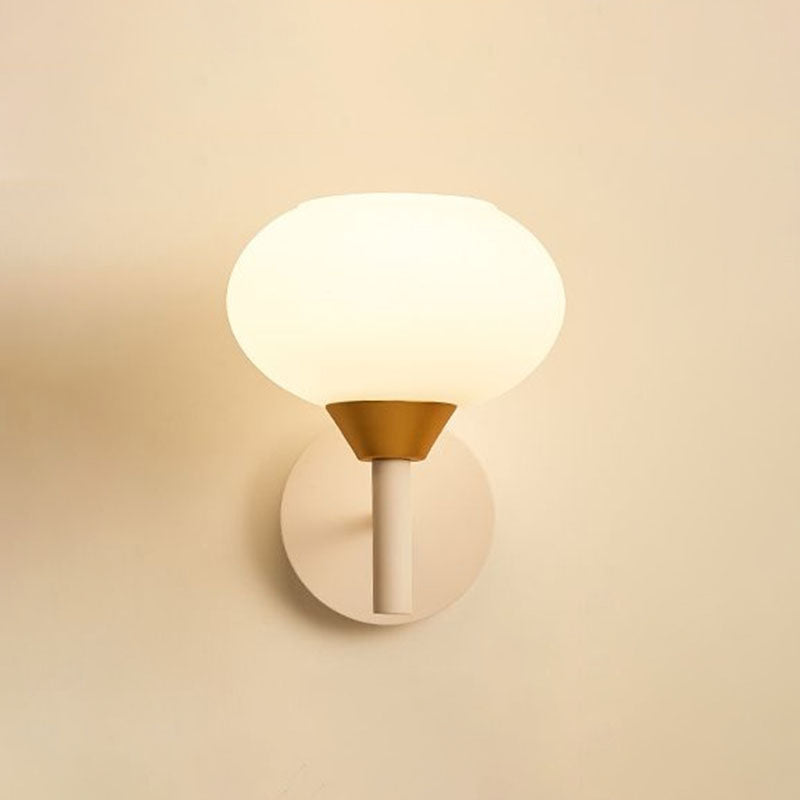 BowLift | White Bud-Shaped Wall Light Sconce Nordic 1 Bulb Opal Glass Wall Mounted Light Source