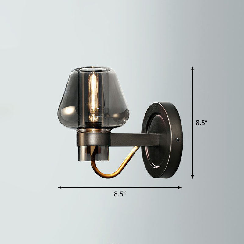 BowLift | Conical Veranda Wall-Mounted Lighting Glass 1-Light Post-Modern Wall Mount Fixture