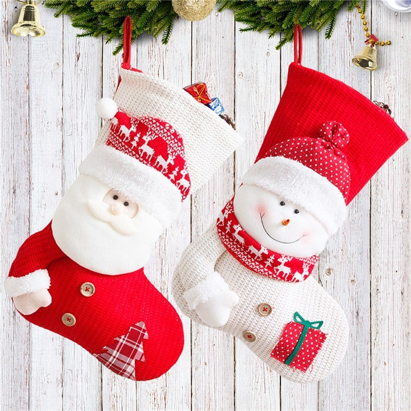 BowLift | Large Red White Knitted Christmas Stocking