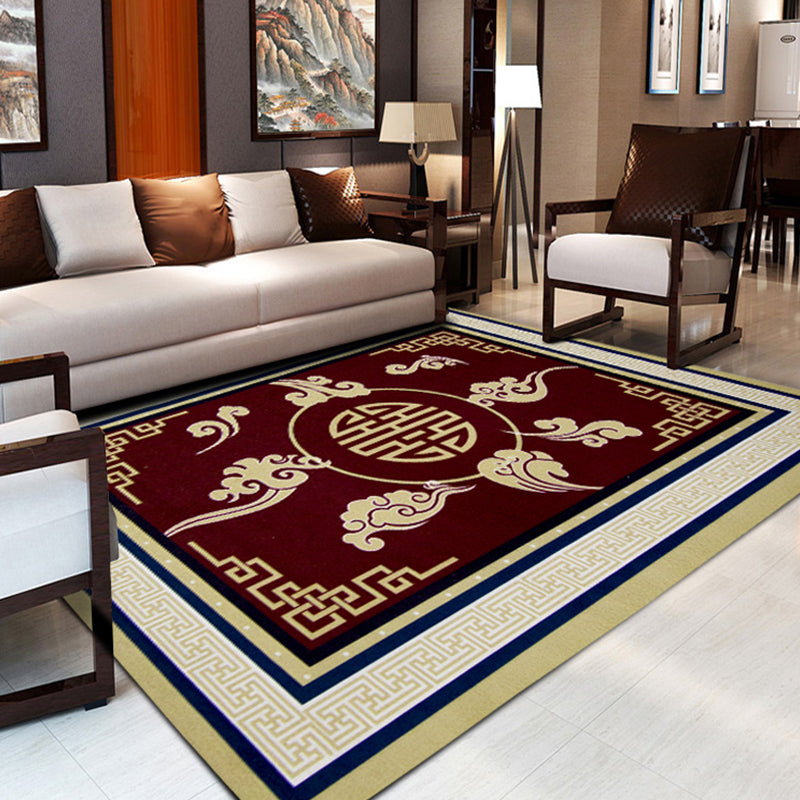 BowLift | Classic Zen Print Rug Multicolor Chinese Rug Polypropylene Non-Slip Backing Pet-Friendly Stain-Resistant Rug for Home