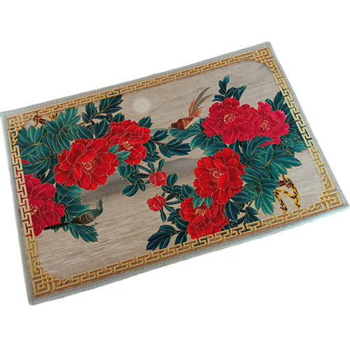 BowLift | Multicolored living room rug Chinoiserie flower rug polypropylene machine washable stain resistant non-slip back rug