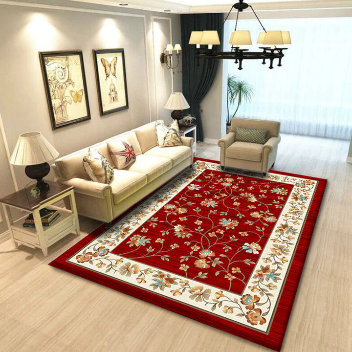 BowLift | Multicolored living room rug Chinoiserie flower rug polypropylene machine washable stain resistant non-slip back rug
