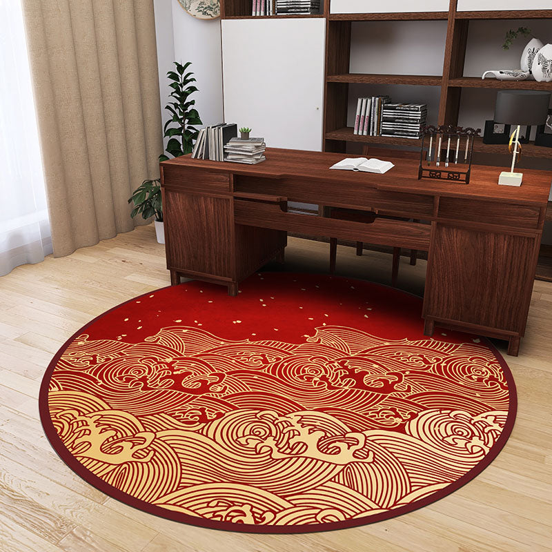 BowLift | Majestic Oriental Carpet Multi Colored Print Rug Pet-friendly Non-slip Background Rug for Study Room