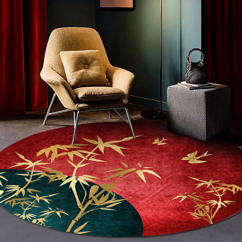 BowLift | Classy Multi Color Asia Carpet Polyester Botanics Rug Stain Resistant Non-slip Back Machine Washable Carpet for Living Room