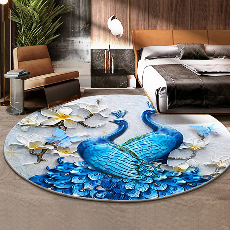 BowLift | Classic Flower and Bird Carpet Multicolor Chinese Carpet Synthetic Non-Slip Back Stain-Resistant Carpet for Deco