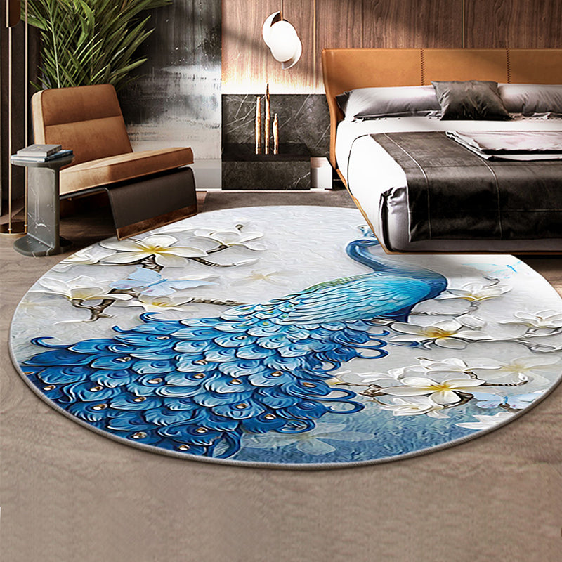 BowLift | Classic Flower and Bird Carpet Multicolor Chinese Carpet Synthetic Non-Slip Back Stain-Resistant Carpet for Deco