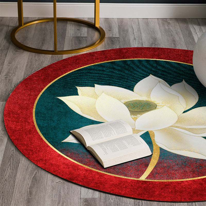 BowLift | Enchanting Multicolor Floral Print Carpet Polyester Asian Carpet Non-slip Pet-friendly Stain-resistant Carpet for Home