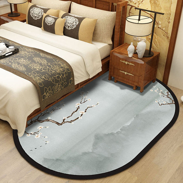 BowLift | Multi-Color Chinoiserie Area Rug Synthetic Flower and Bird Print Rug Non-Slip Back Pet-Friendly Rug for Bedroom