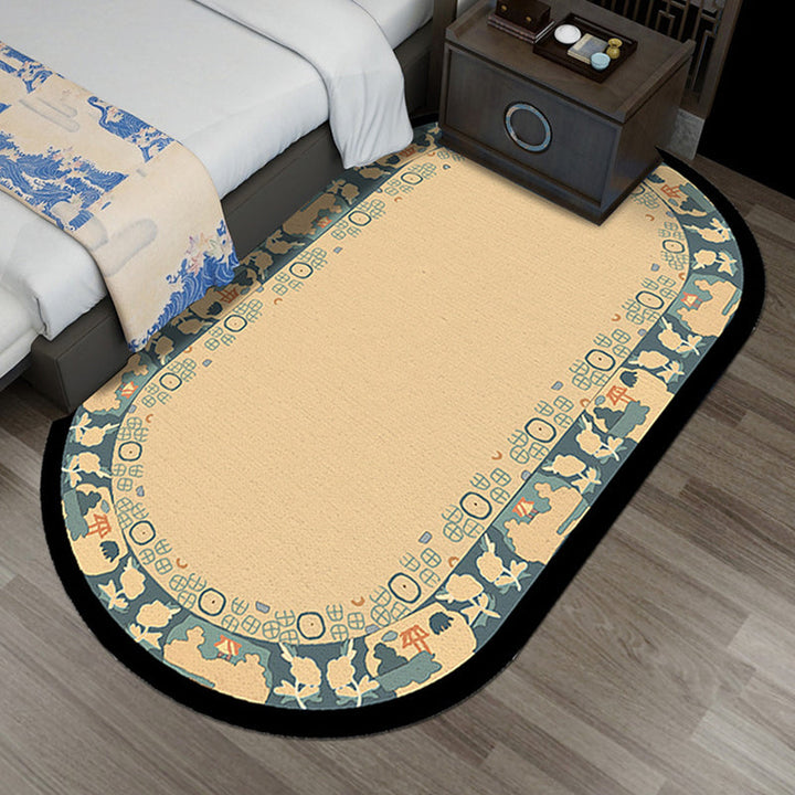 BowLift | Multi-Color Chinoiserie Area Rug Synthetic Flower and Bird Print Rug Non-Slip Back Pet-Friendly Rug for Bedroom