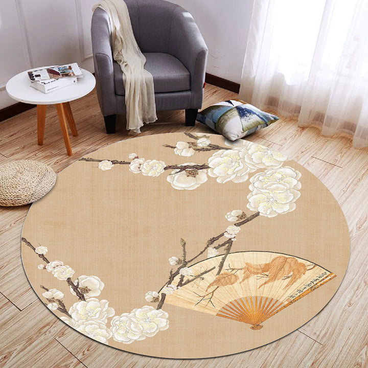 BowLift | Chinese Landscape Print Rug Multicolor Polypropylene Rug Anti-Skid Back Stain Resistant Pet Friendly Rug for the Living Room
