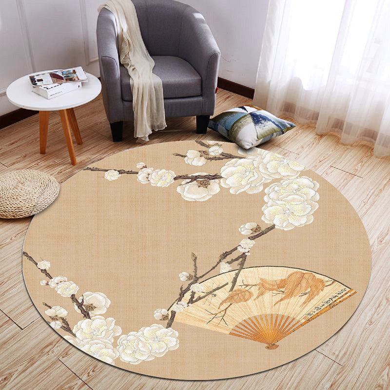 BowLift | Chinese Landscape Print Rug Multicolor Polypropylene Rug Anti-Skid Back Stain Resistant Pet Friendly Rug for the Living Room