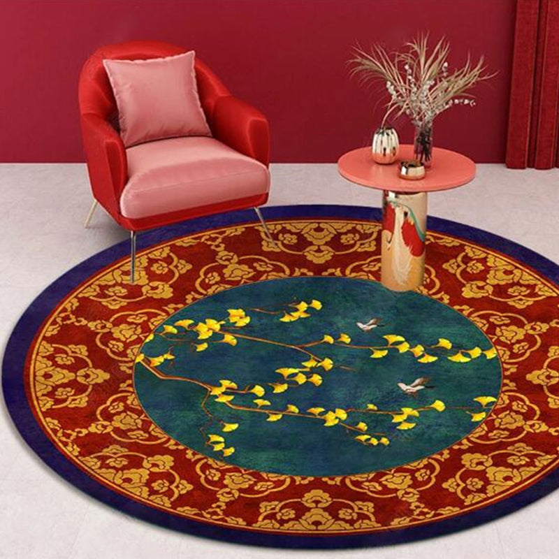 BowLift | Chinese Landscape Print Rug Multicolor Polypropylene Rug Anti-Skid Back Stain Resistant Pet Friendly Rug for the Living Room