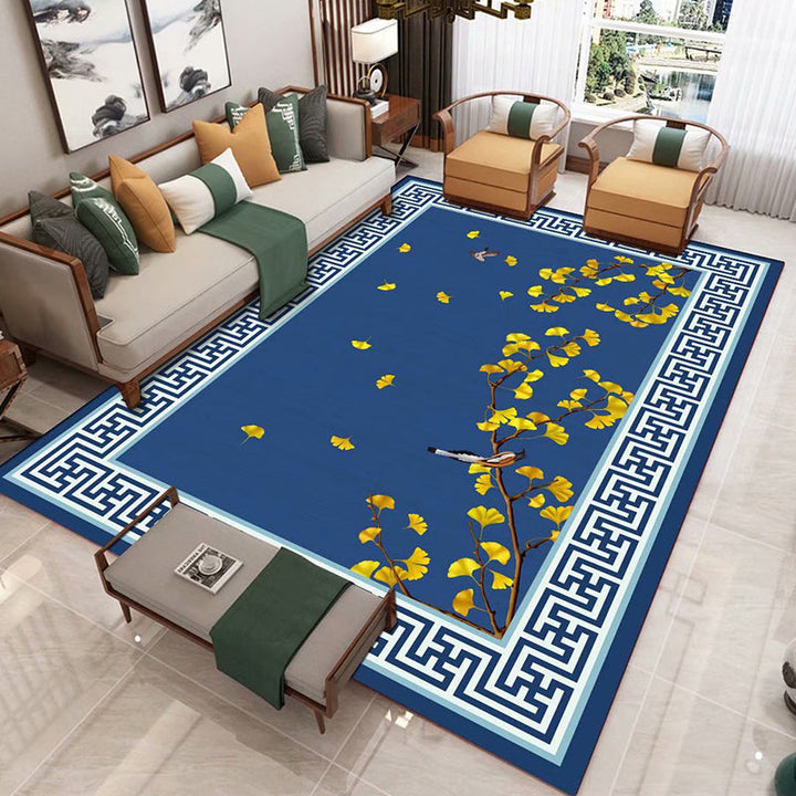 BowLift | Chinese 3D Print Rug Multicolor Polyester Rug Pet-Friendly Non-Slip Washable Rug for the Living Room