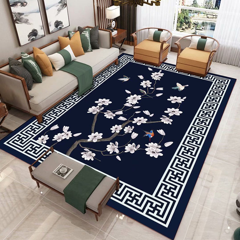BowLift | Chinese 3D Print Rug Multicolor Polyester Rug Pet-Friendly Non-Slip Washable Rug for the Living Room