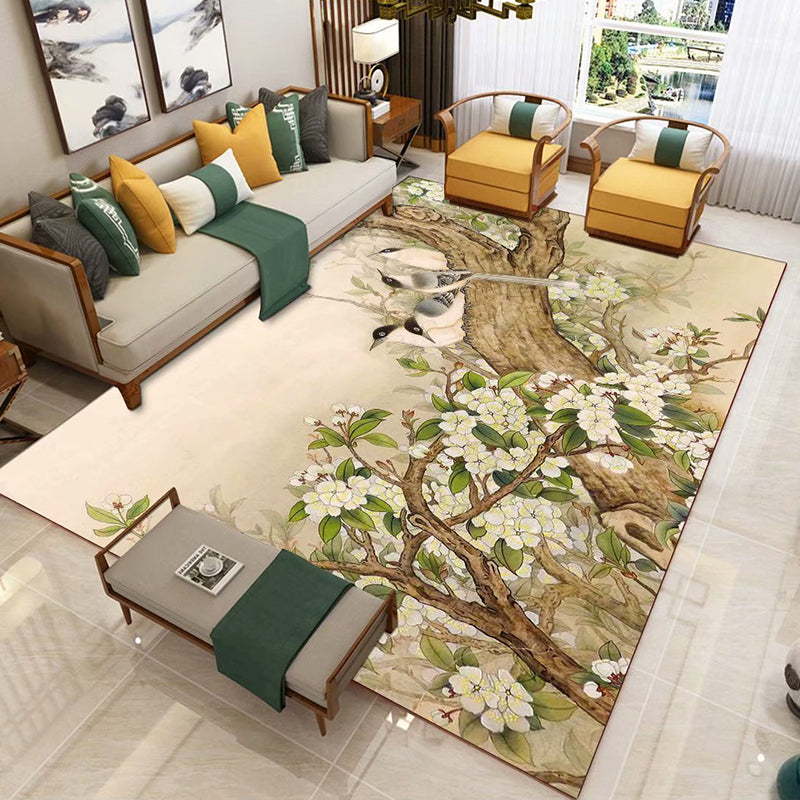 BowLift | Chinese 3D Print Rug Multicolor Polyester Rug Pet-Friendly Non-Slip Washable Rug for the Living Room