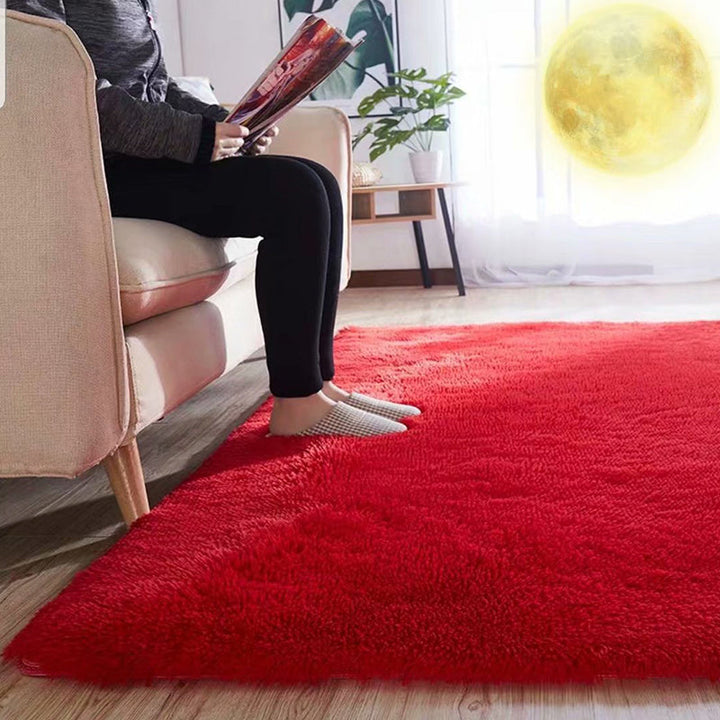 BowLift | Fluffy Plain Rug Multi Colored Casual Rug Synthetic Washable Pet Friendly Non-slip Carpet for Living Room
